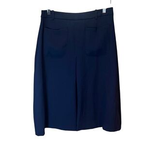 Zara Women’s Navy Blue Pleated Pocket Skirt Career Size Large